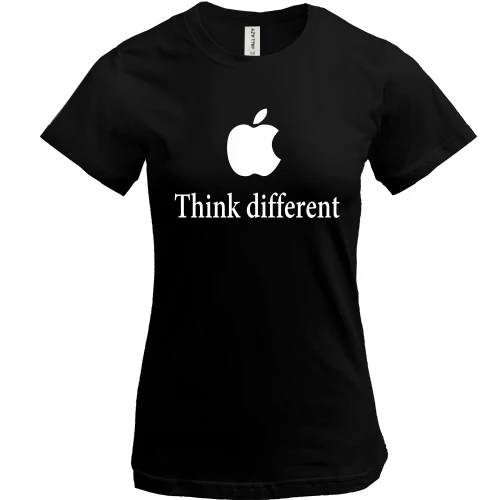 Женская футболка, Черный, Think different