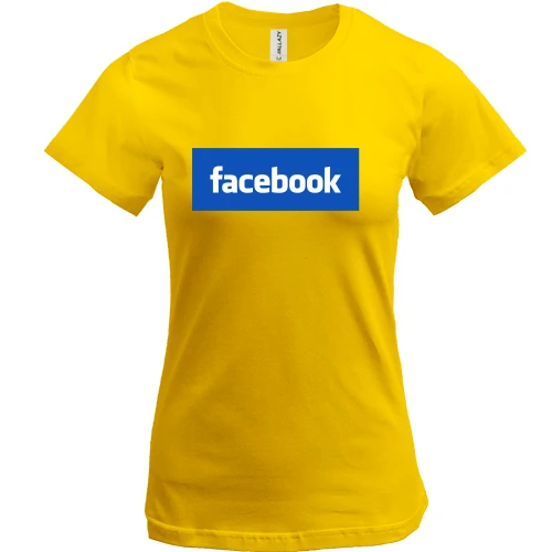 Женская футболка, желтый, с логотипом Facebook