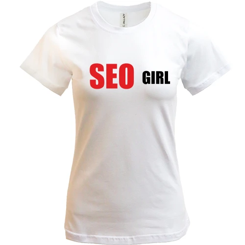 Женская футболка, Белый, SEO girl
