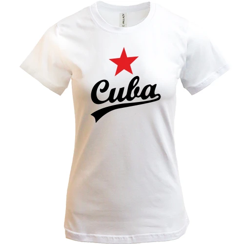 Женская футболка, белый, Куба - Cuba