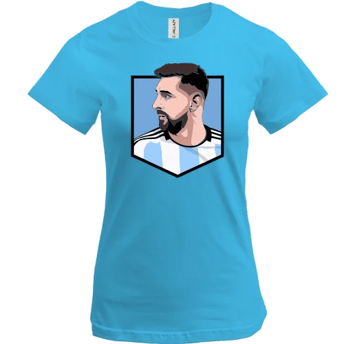 Жіноча футболка, Синій, Lionel Messi logo
