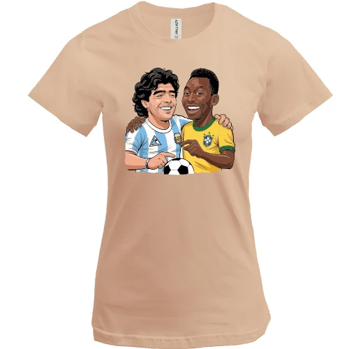 Жіноча футболка, Бежевий, Maradona & Pele