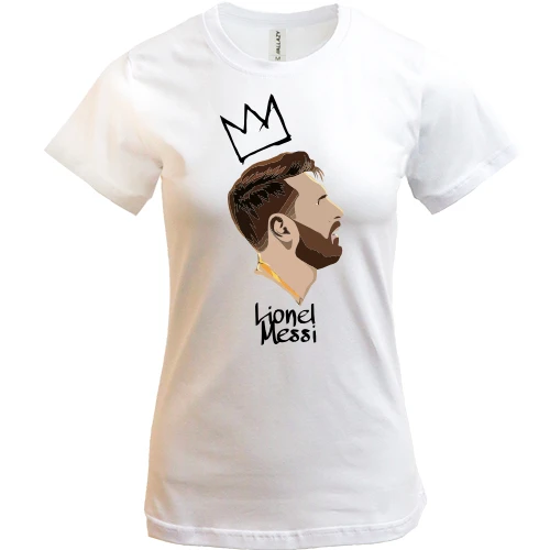 Женская футболка, Белый, Lionel Messi King