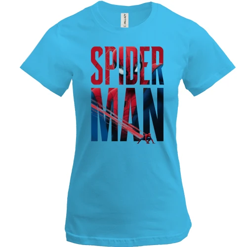 Жіноча футболка з написом Spider-Man і павутиною