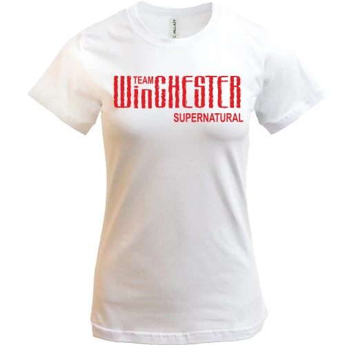 Женская футболка, Белый, "Winchester Team Supernatural"