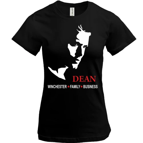 Жіноча футболка, Чорний, з принтом Dean Winchester