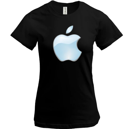 Жіноча футболка, Чорний, з логотипом Apple