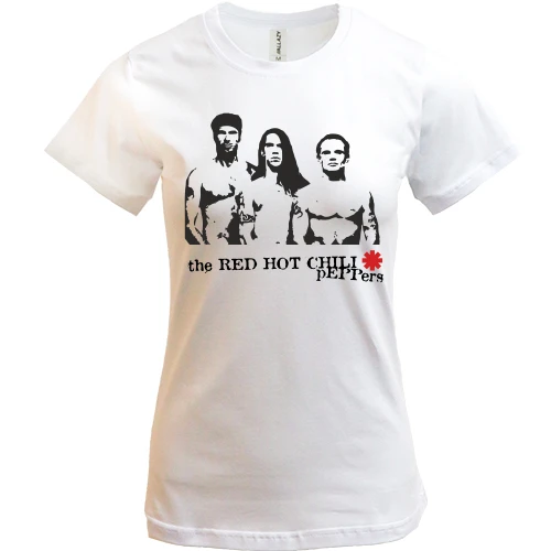 Женская футболка, Белый, Red Hot Chili Peppers (силуэты)