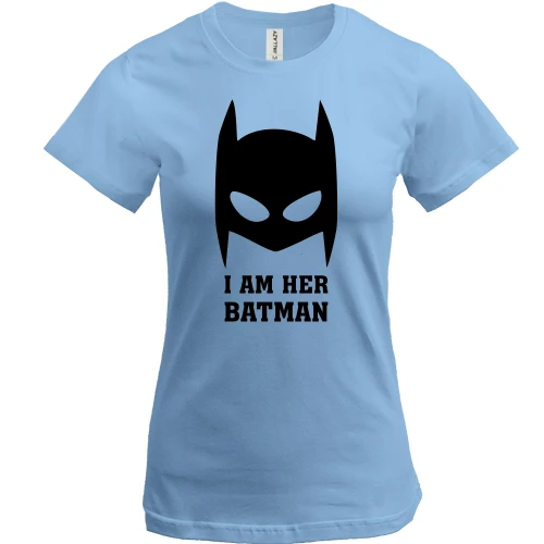 Женская футболка, Синий, I am her batman