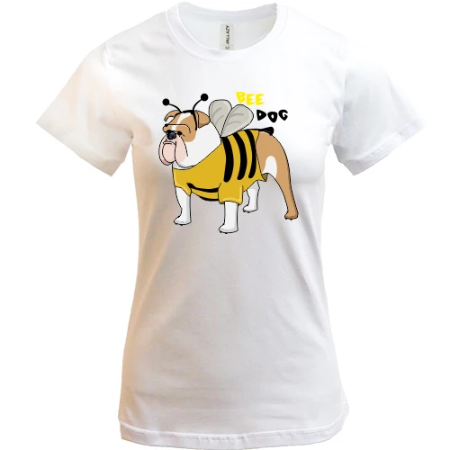 Жіноча футболка, Білий, Bee dog