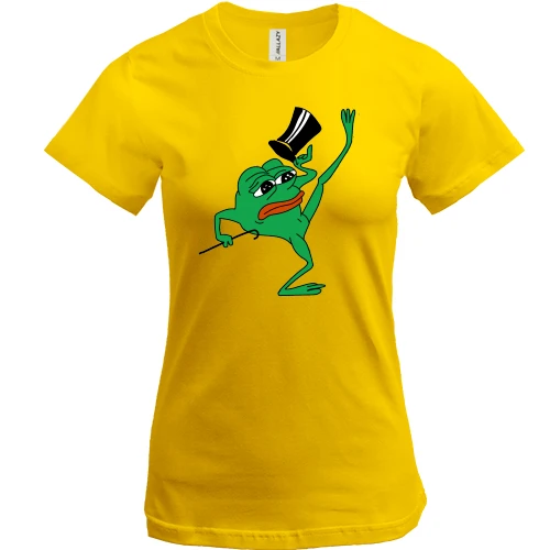 Женская футболка, желтый, pepe the frog