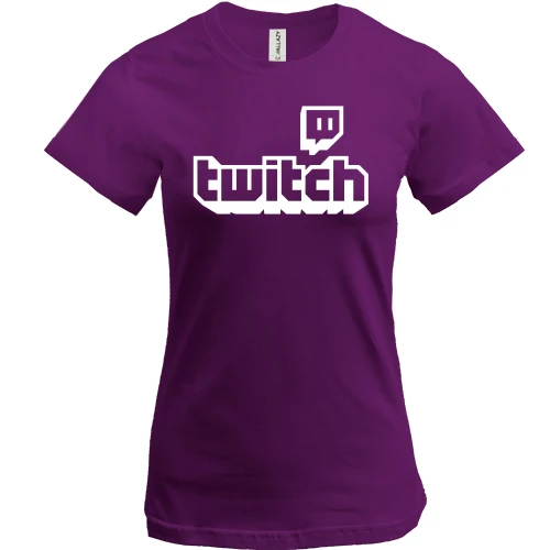 Женская футболка, фиолетовый, с логотипом twitch