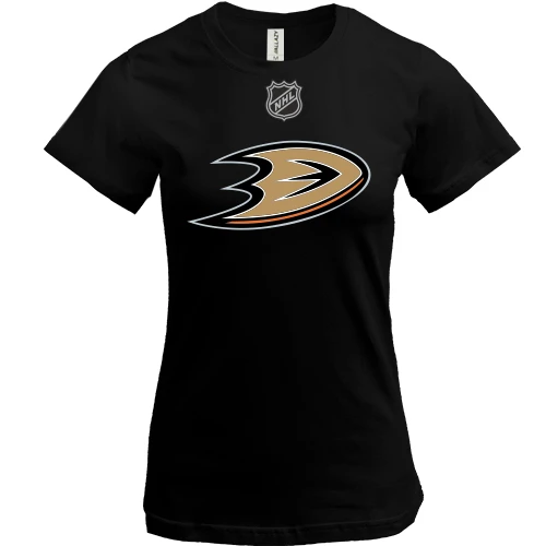 Женская футболка, Черный, Anaheim Ducks (D-лого)