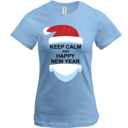 Жіноча футболка, Синій, Keep calm and Happy New Year
