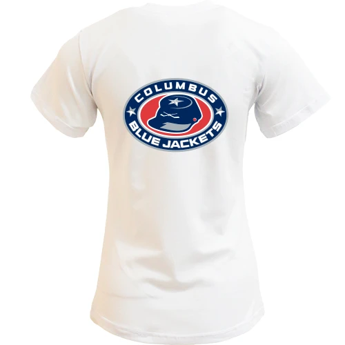 Женская футболка, Белый, Columbus Blue Jackets с кепи