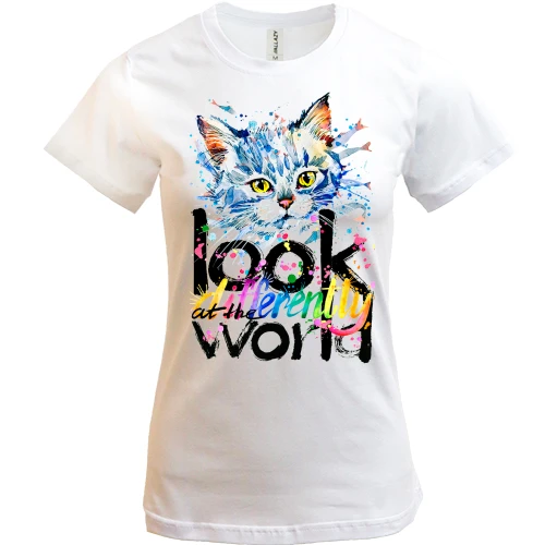 Жіноча футболка з кошеням Look differently at the world