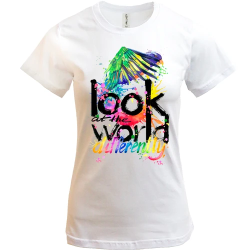 Жіноча футболка Look at the world differently з папугою