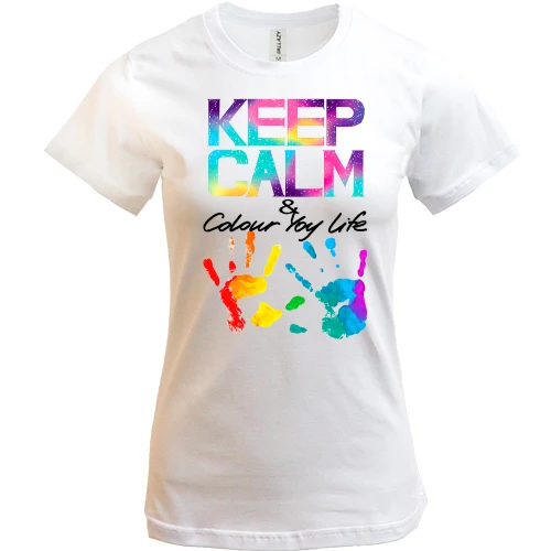 Женская футболка Keep calm and colour your life