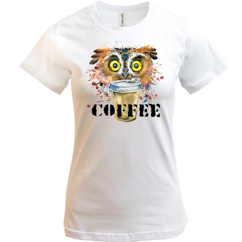 Жіноча футболка Coffee з совою