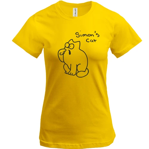 Жіноча футболка, жовтий, з Simon's cat