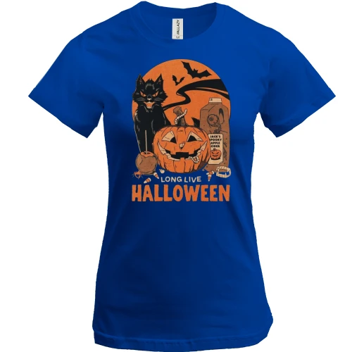 Жіноча футболка з написом «Long Live Halloween»