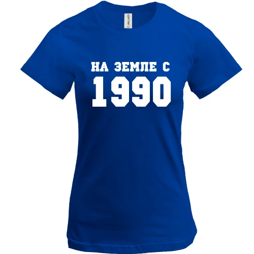 Женская футболка, черный, На земле с 1990