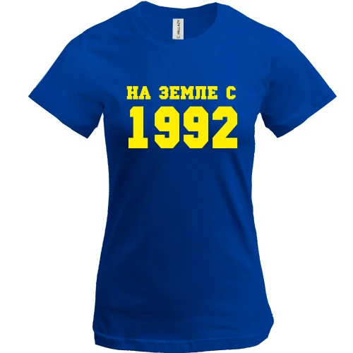 Женская футболка, красный, На земле с 1992