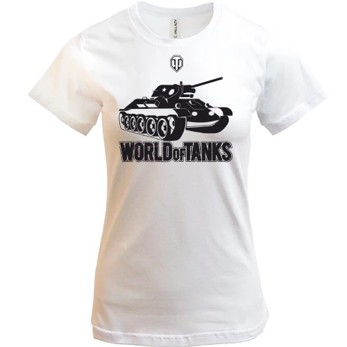 Женская футболка, Белый, WOT с танком
