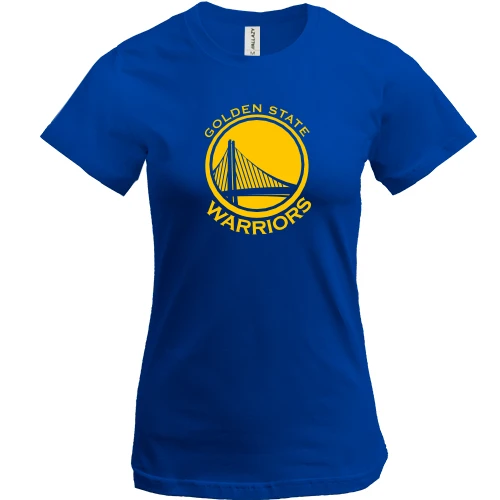 Женская футболка, Синий, с одноцветным логотипом Golden State Warriors