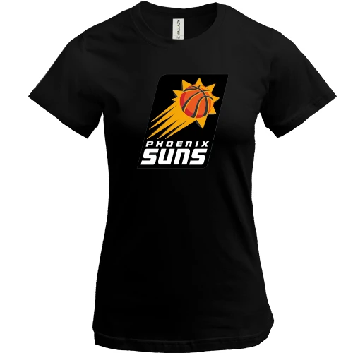 Жіноча футболка, Чорний, з м'ячем у польоті та написом Phoenix Suns