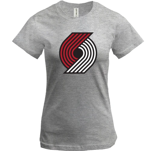 Женская футболка, Серый меланж, Portland Trail Blazers