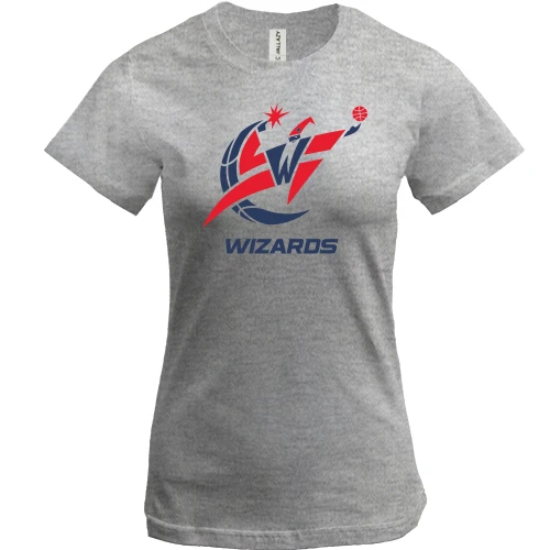 Женская футболка, Серый меланж, Washington Wizards