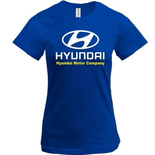 Женская футболка, синий, Hyundai