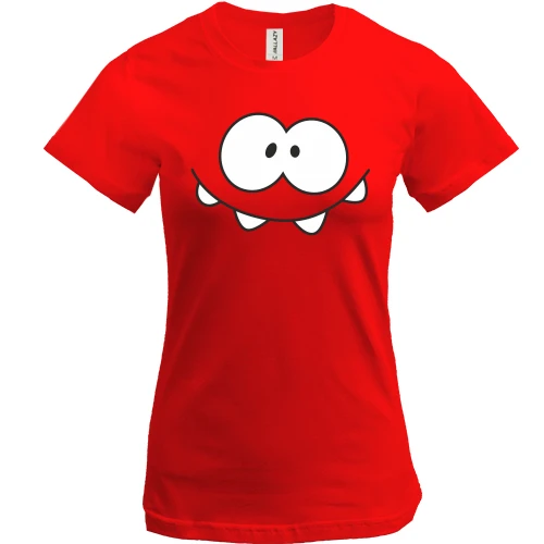 Жіноча футболка, Червоний, Cut the rope face