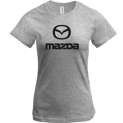 Женская футболка, серый меланж, Mazda