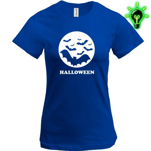 Женская футболка, Черный, Halloween Bats