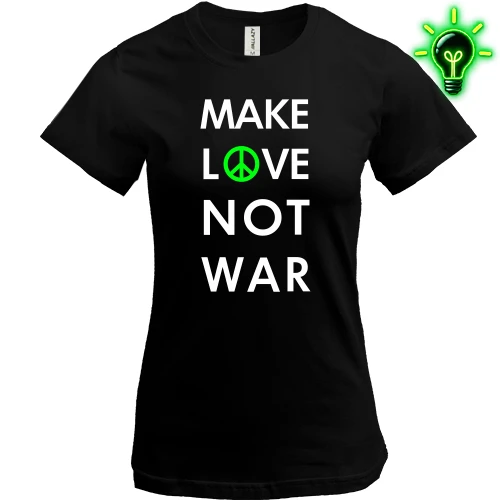Жіноча футболка, Чорний, "Make Love, Not War"