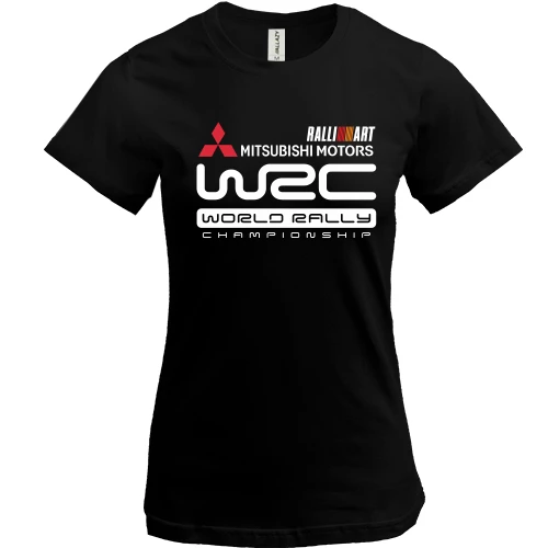 Женская футболка, Черный, Mitsubishi wrc
