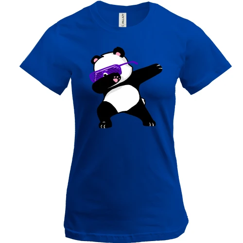 Женская футболка, Синий, Dabbing Panda