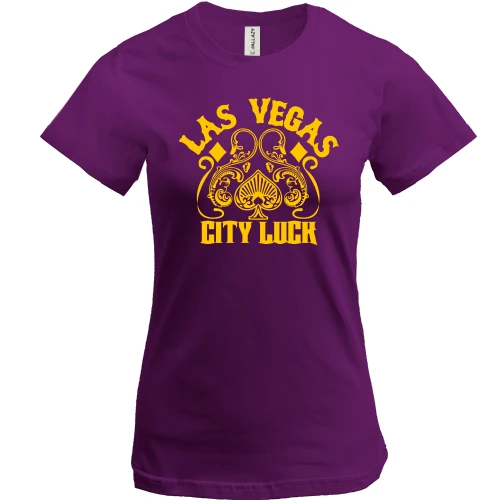 Жіноча футболка, Фіолетовий, Las Vegas City Luck