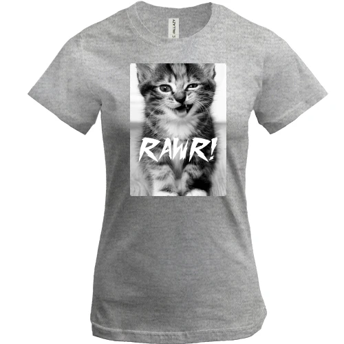Женская футболка Rawr кот