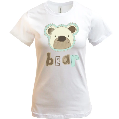 Женская футболка, Белый, Bear