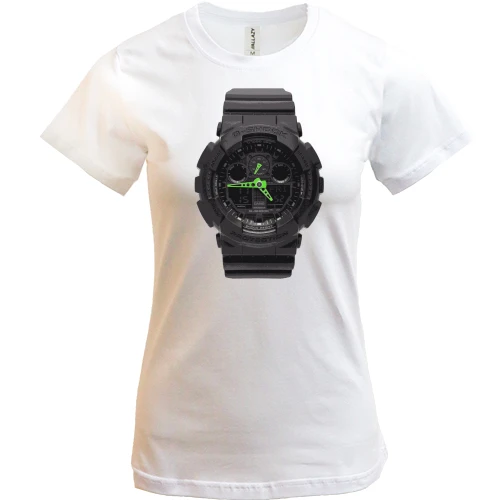 Жіноча футболка, Білий, g shock