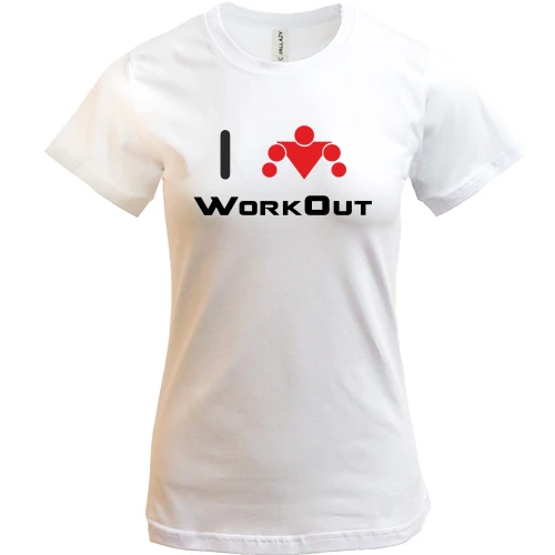 Женская футболка I love WorkOut