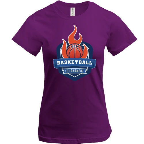 Женская футболка, Фиолетовый, Basketball Tournament