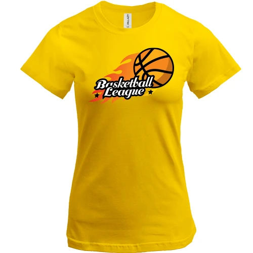 Женская футболка, Желтый, Basketball League