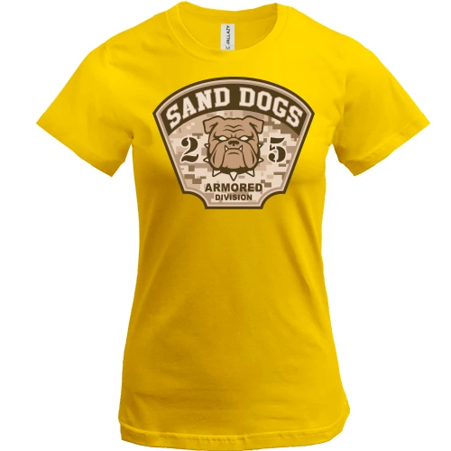 Женская футболка Sand dogs armored division