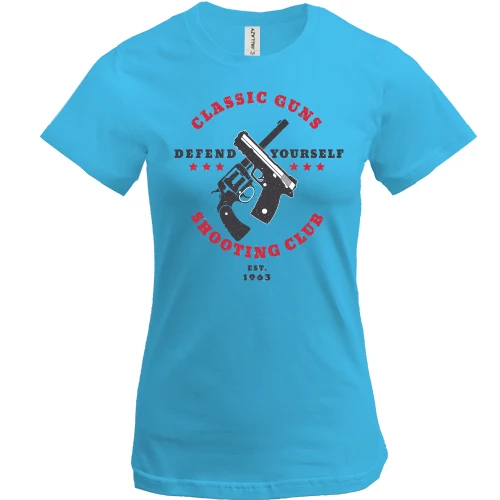 Женская футболка, Белый, Classic Guns Shooting Club