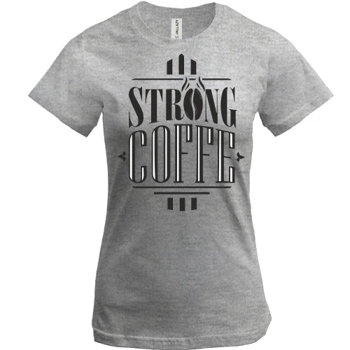 Жіноча футболка, Білий, Strong Coffee