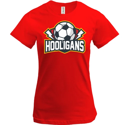 Женская футболка, Красный, Hooligans Soccer